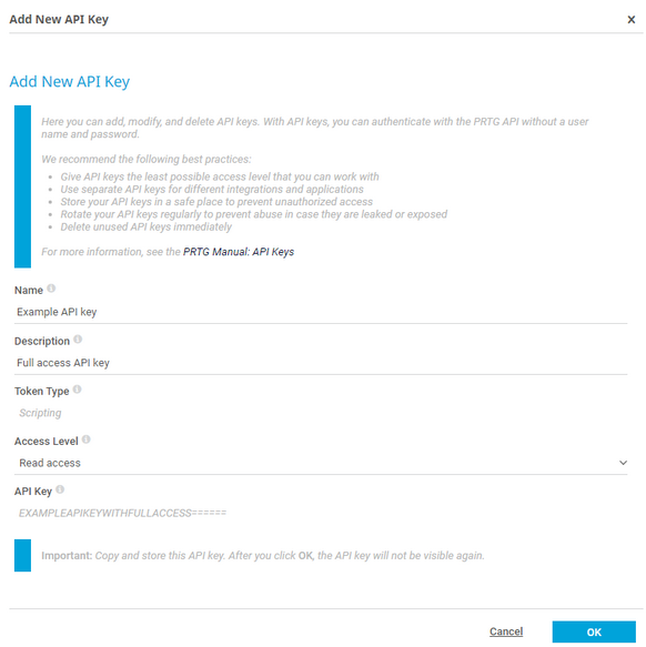 Add New API Key